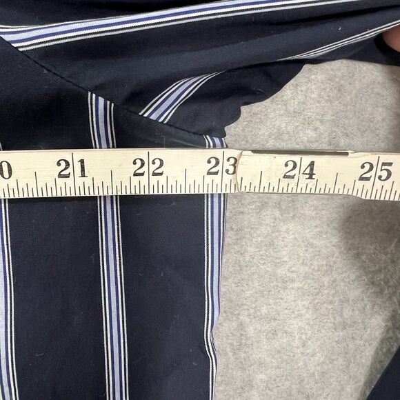 Banana Republic Sz XL Womens Button Up Shirt Long Sleeve Blue/White Striped - Picture 14 of 16
